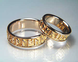 Celtic Rune Wedding Rings
