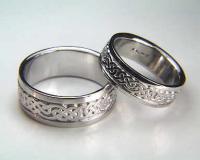 Platinum Celtic Lindesfarne Wedding Rings