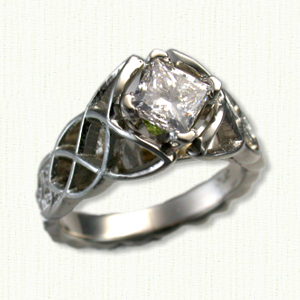 Princess cut celtic engagement rings